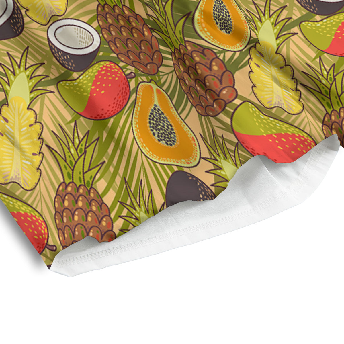 Hawaiian Fruits Tropical Print Pattern Men's Athletic Shorts