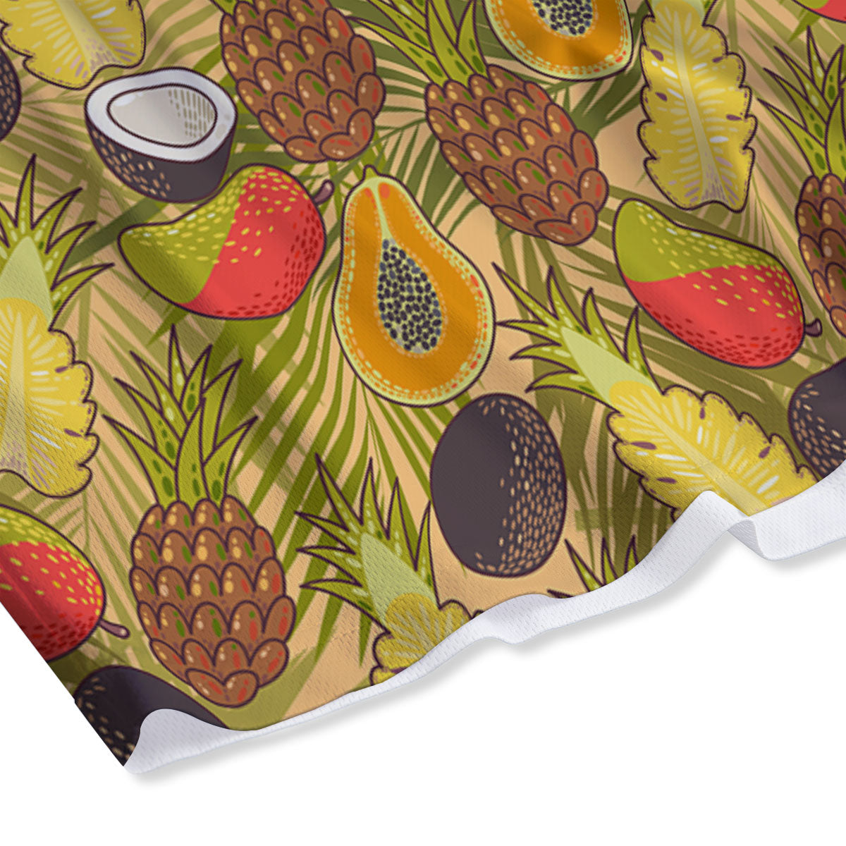 Hawaiian Fruits Tropical Print Pattern Mesh Shorts