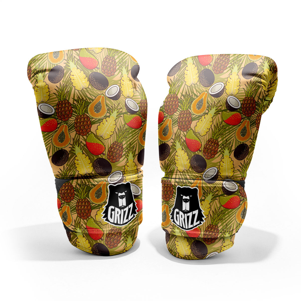 Hawaiian Fruits Tropical Print Pattern Sparring Gloves-grizzshop