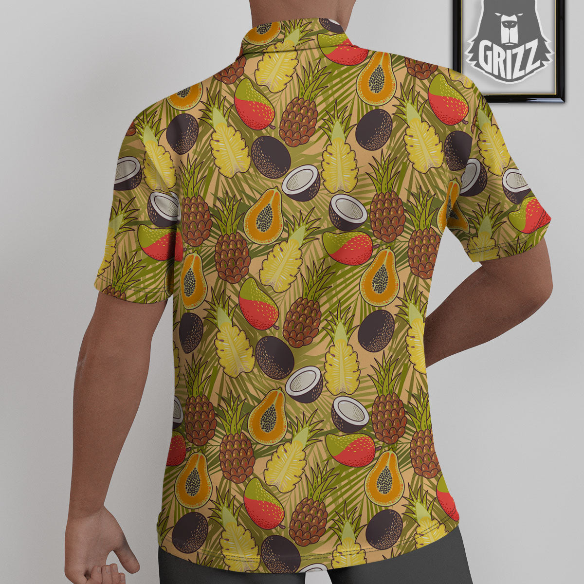 Hawaiian Fruits Tropical Print Pattern Untucked Shirts-grizzshop