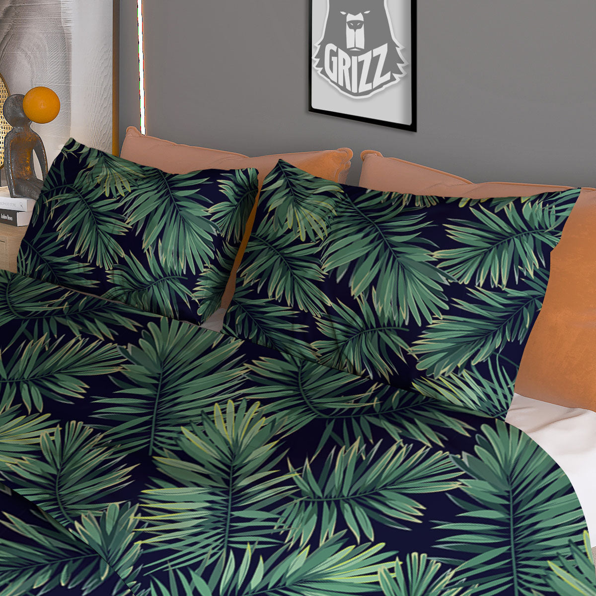 Hawaiian Leaves Tropical Print Pattern Duvet Cover Bedding Set