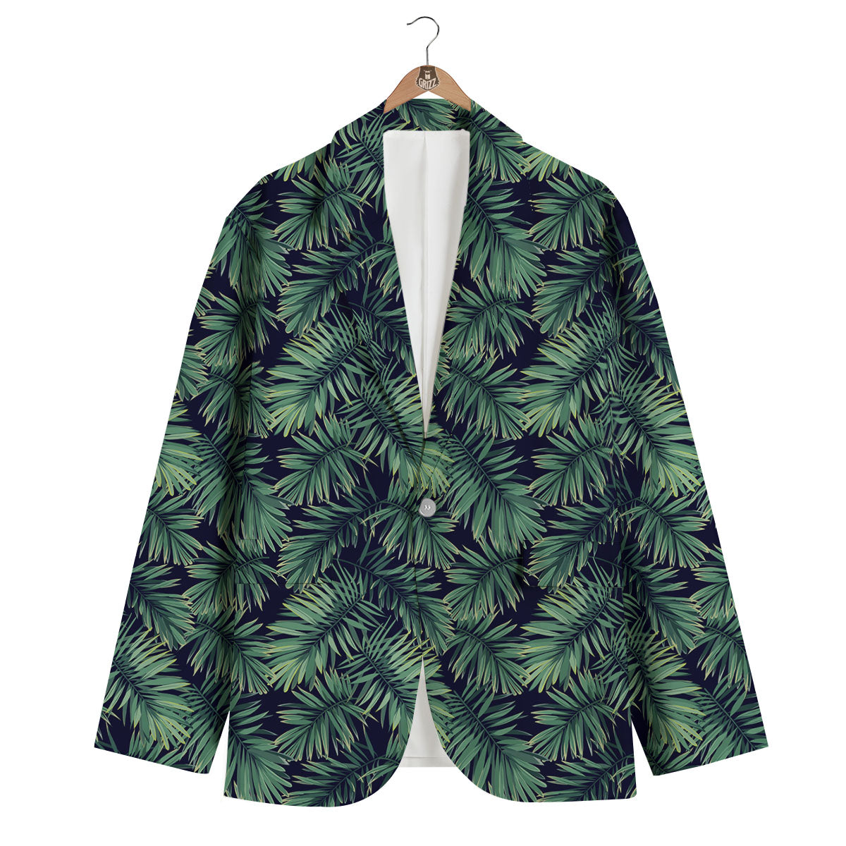 Hawaiian Leaves Tropical Print Pattern Men's Blazer-grizzshop