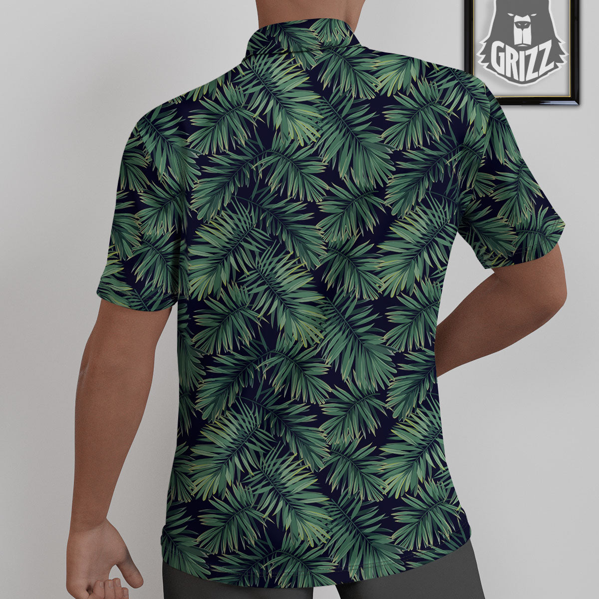 Hawaiian Leaves Tropical Print Pattern Untucked Shirts-grizzshop