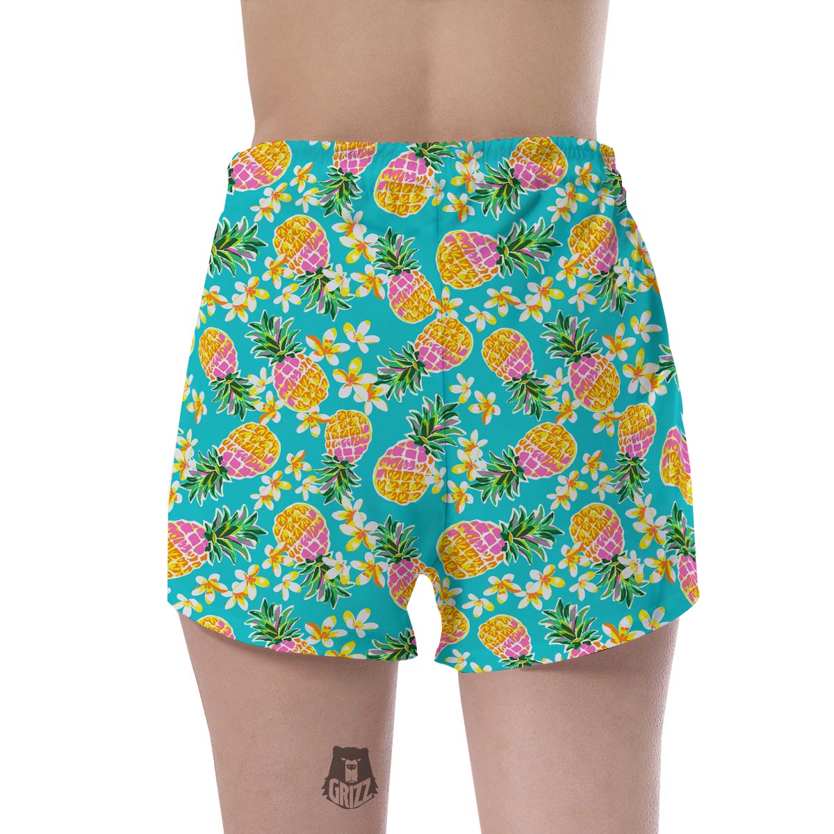 Hawaiian Pineapple Print Women's Shorts-grizzshop