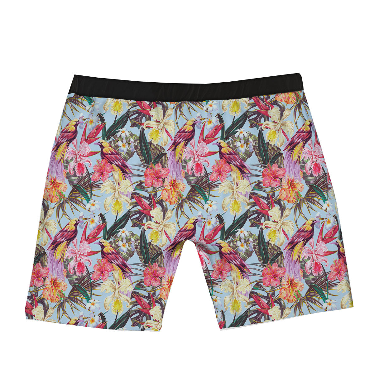 Hawaiian Pink Hibiscus Print Pattern Boxer Briefs-grizzshop