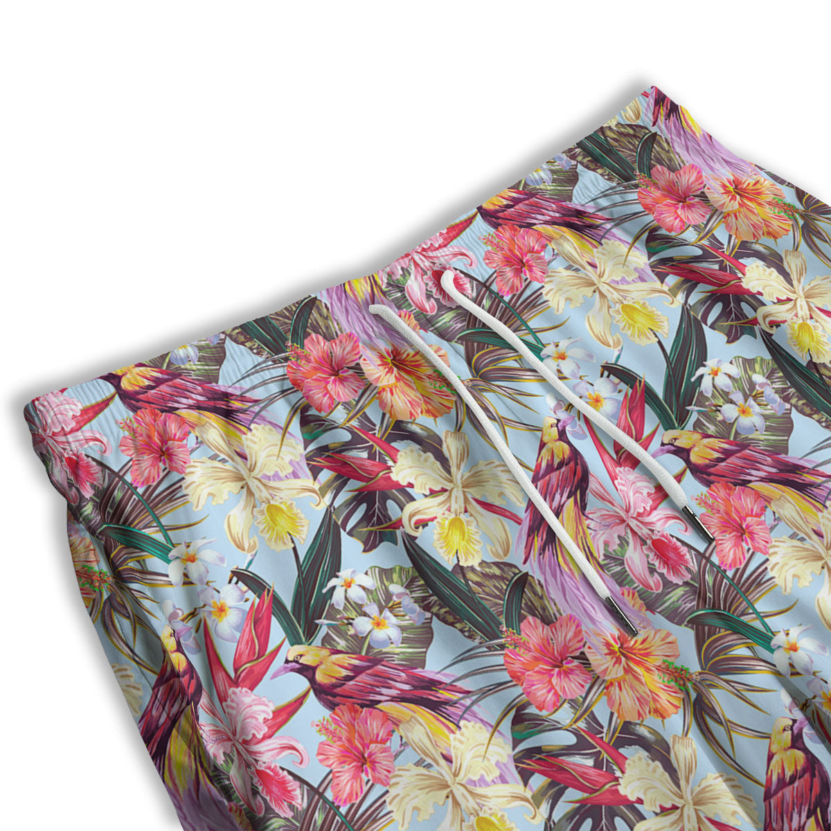 Hawaiian Pink Hibiscus Print Pattern Men's Athletic Shorts