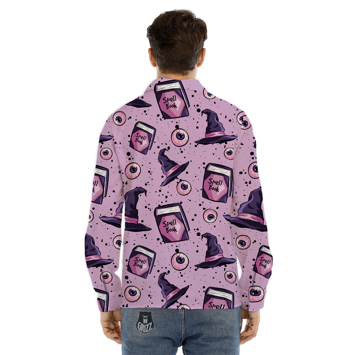 Hawaiian Pink Hibiscus Print Pattern Men's Dress Shirts-grizzshop
