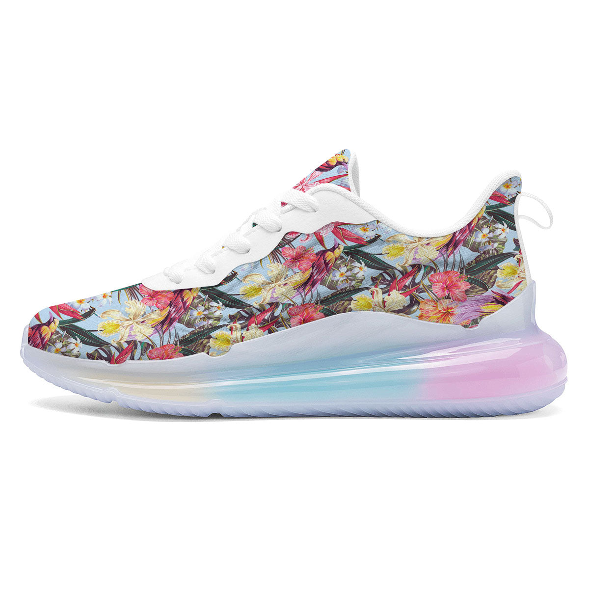 Hawaiian Pink Hibiscus Print Pattern Running Sneakers-grizzshop
