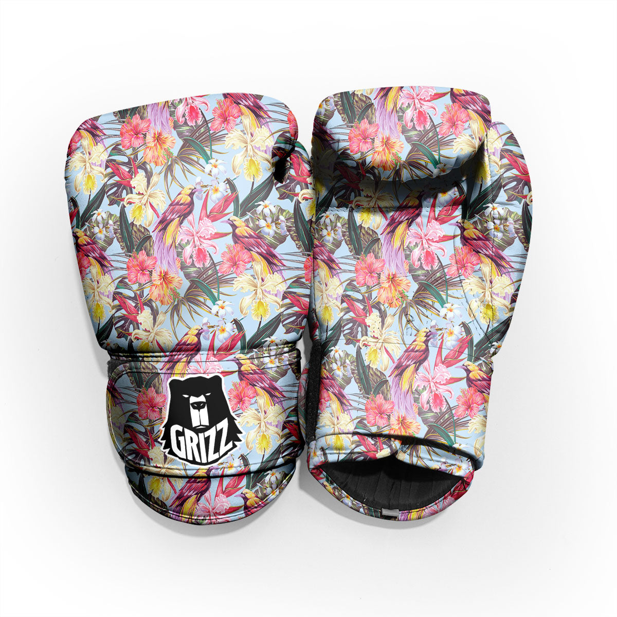 Hawaiian Pink Hibiscus Print Pattern Pro Boxing Glove