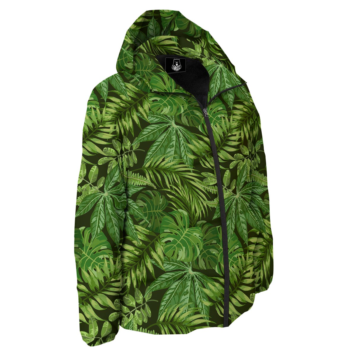 Hawaiian Summer Leaves Print Pattern Down Jacket-grizzshop