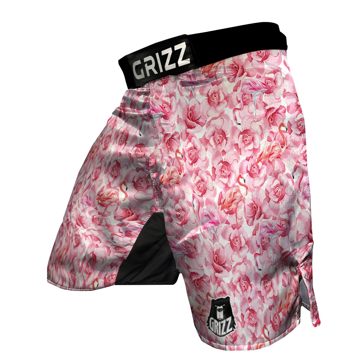 Hawaiian Tropical Flamingo Floral Pattern Print MMA Shorts-grizzshop