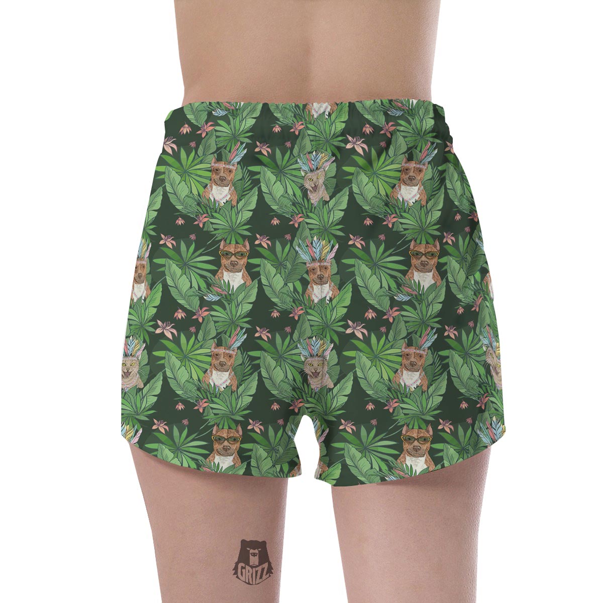 Hawaiian Tropical Pitbull Women's Shorts-grizzshop