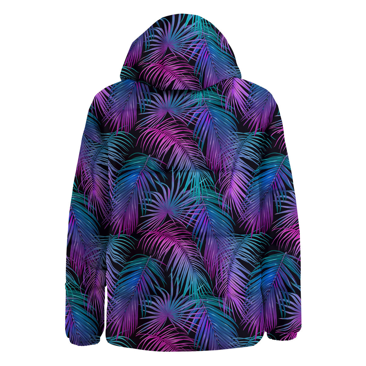 Hawaiian Tropical Purple Print Pattern Down Jacket-grizzshop