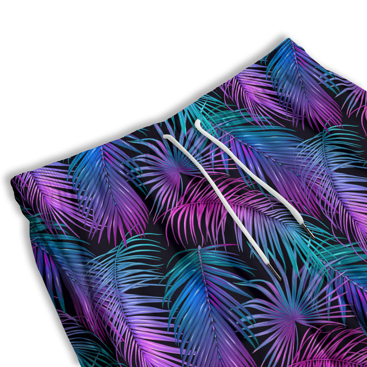 Hawaiian Tropical Purple Print Pattern Men's Athletic Shorts