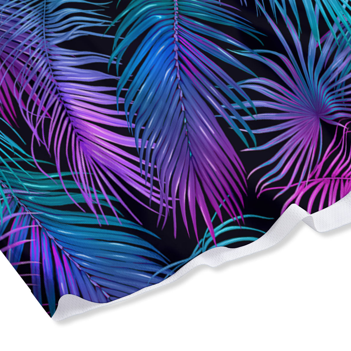 Hawaiian Tropical Purple Print Pattern Mesh Shorts