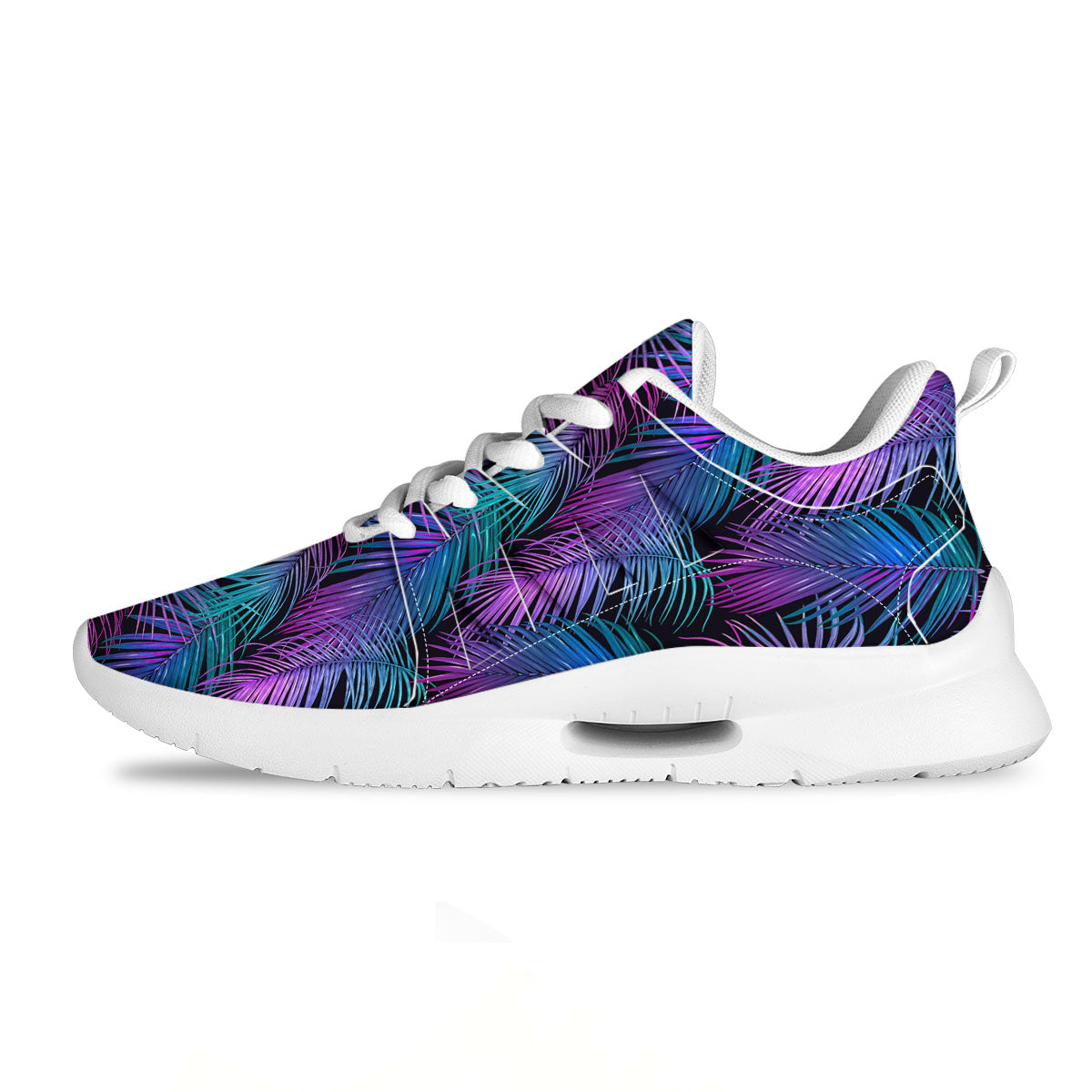 Hawaiian Tropical Purple Print Pattern Tennis Shoes-grizzshop