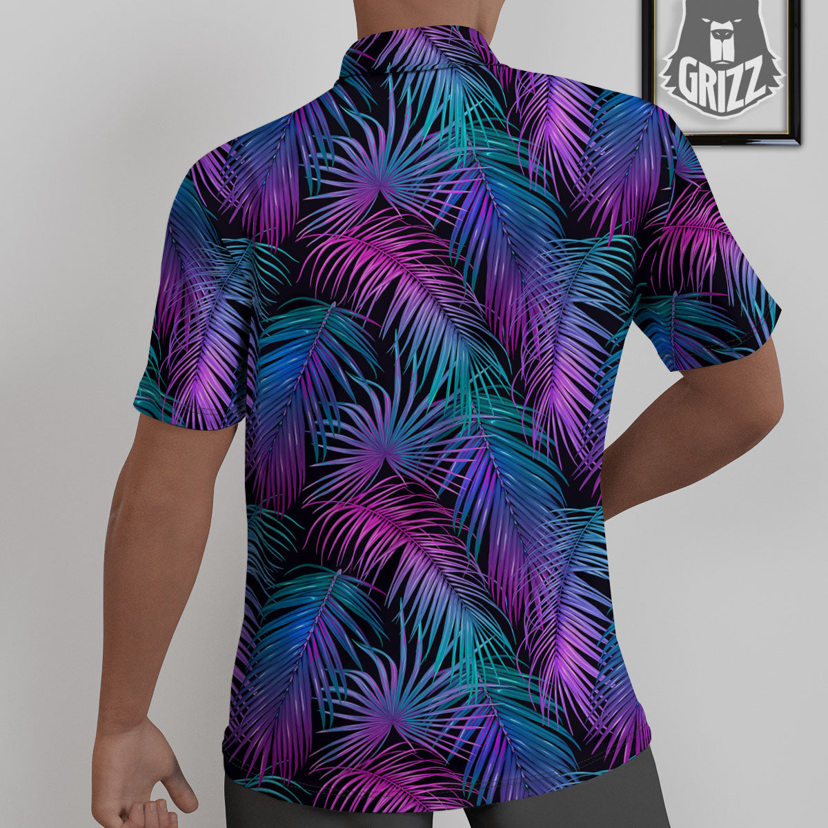 Hawaiian Tropical Purple Print Pattern Untucked Shirts-grizzshop