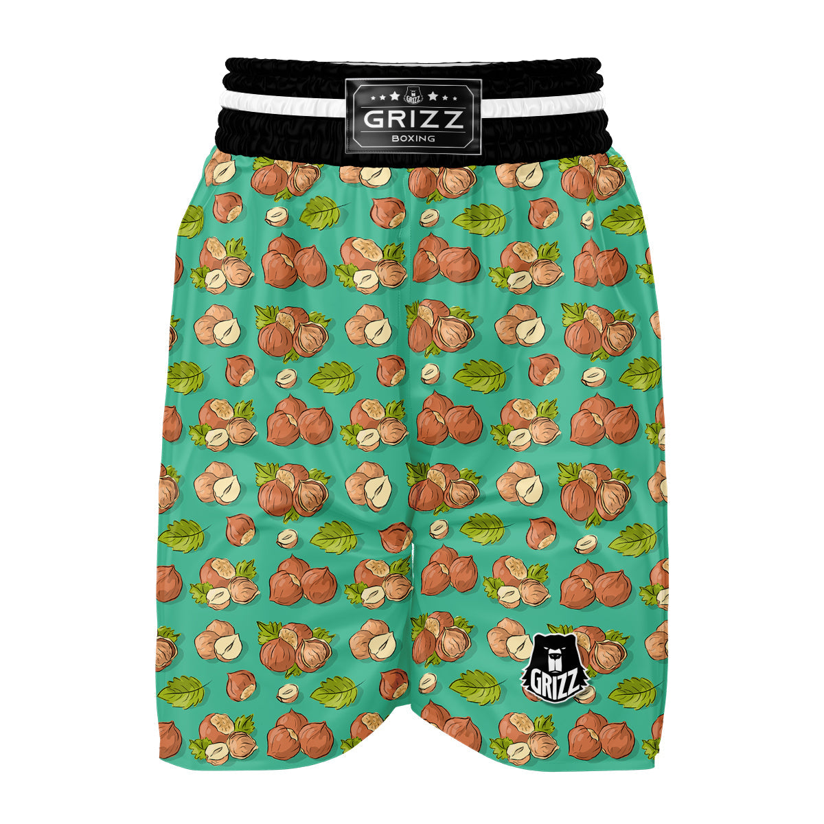 Hazelnuts Drawing Print Pattern Boxing Shorts-grizzshop