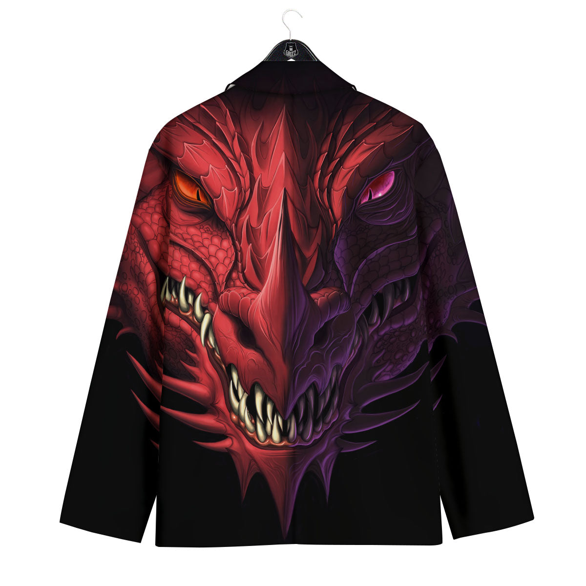 Head Red Dragon Print Men's Sport Coat-grizzshop