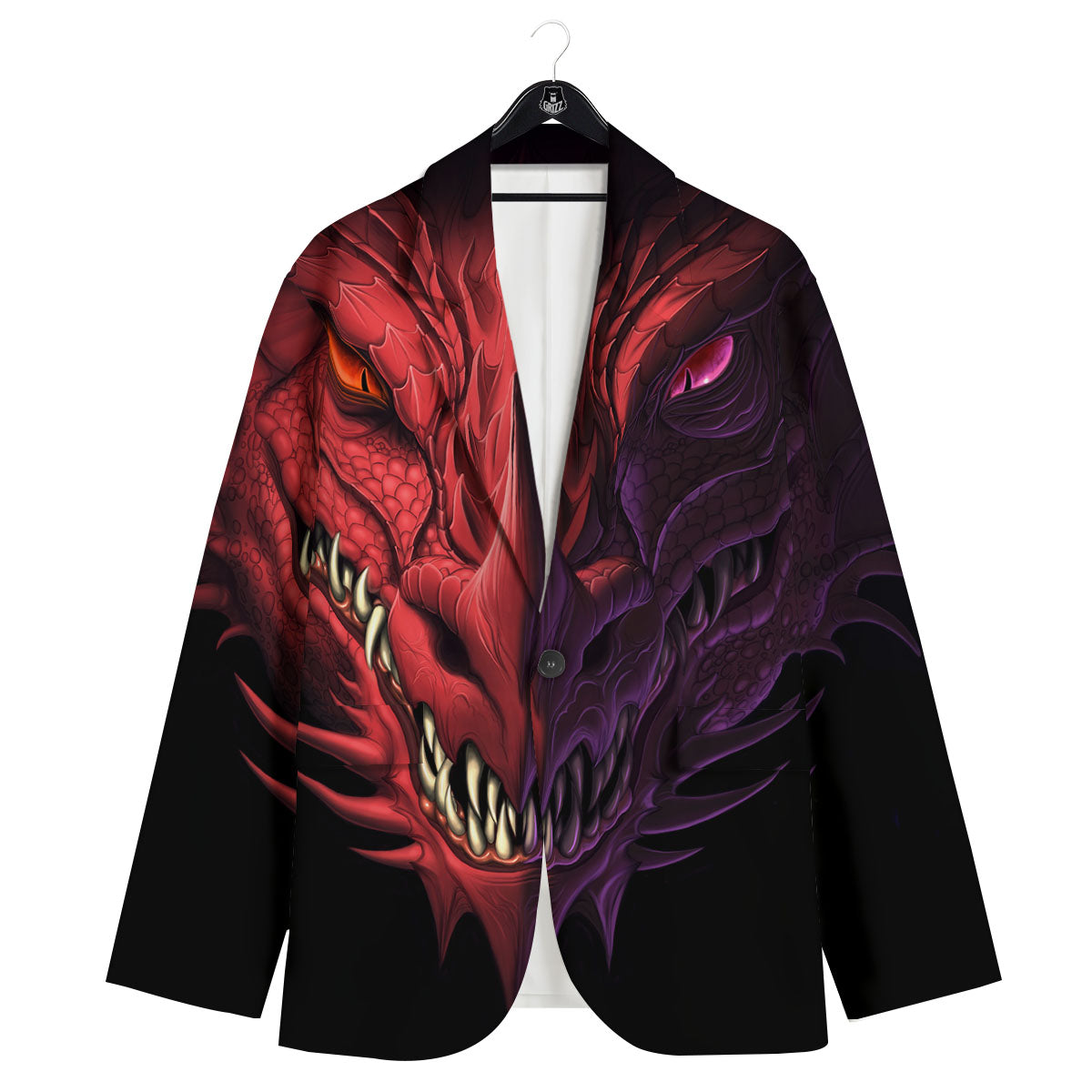 Head Red Dragon Print Men's Sport Coat-grizzshop