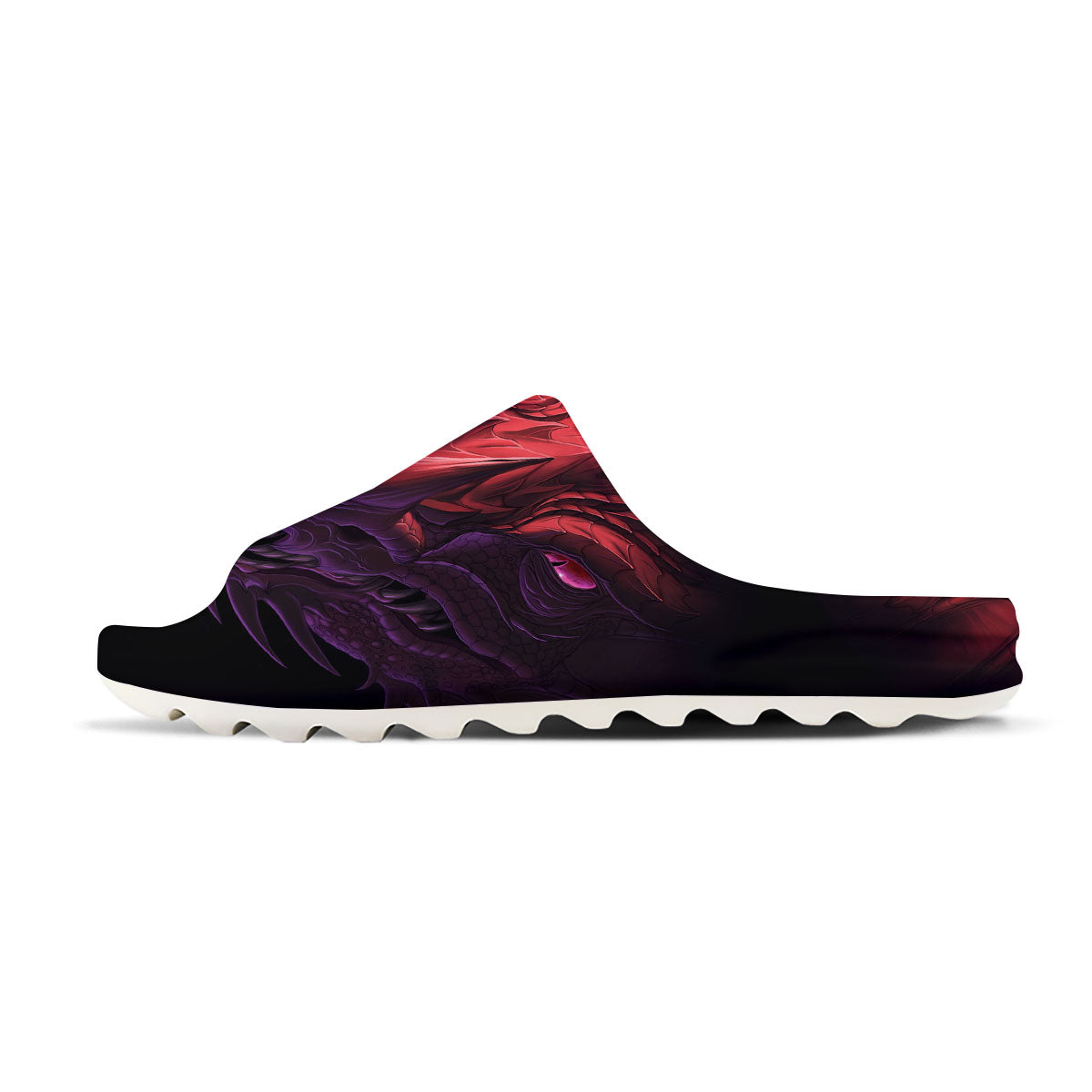 Head Red Dragon Print Sandals-grizzshop
