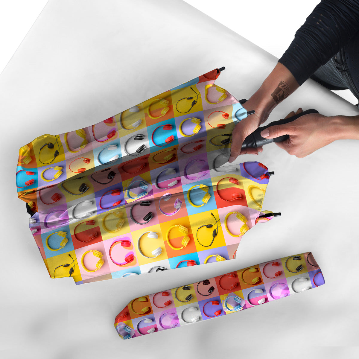 Headphones Pastel Print Pattern Umbrella-grizzshop