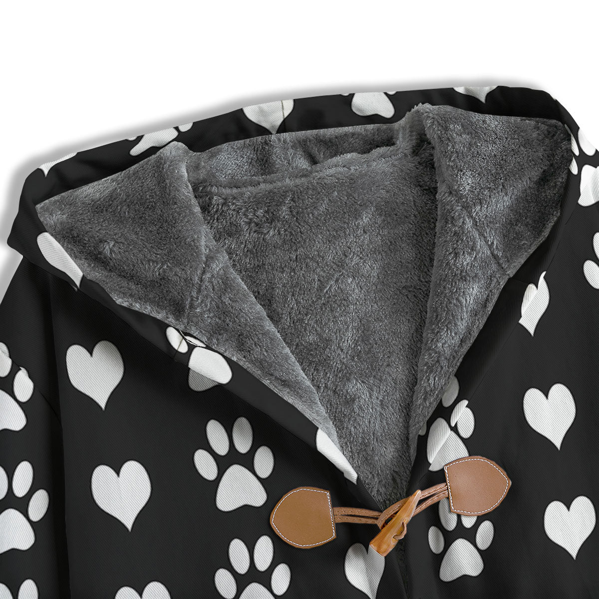 Heart And Black Paw Print Pattern Men's Windbreaker Jacket-grizzshop