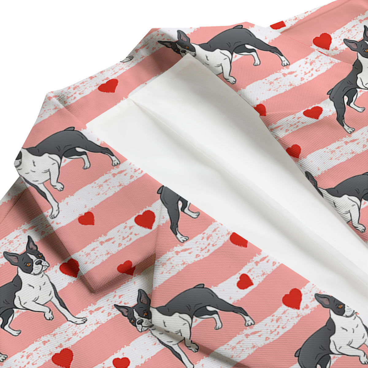 Heart And Boston Terrier Print Pattern Men's Blazer-grizzshop