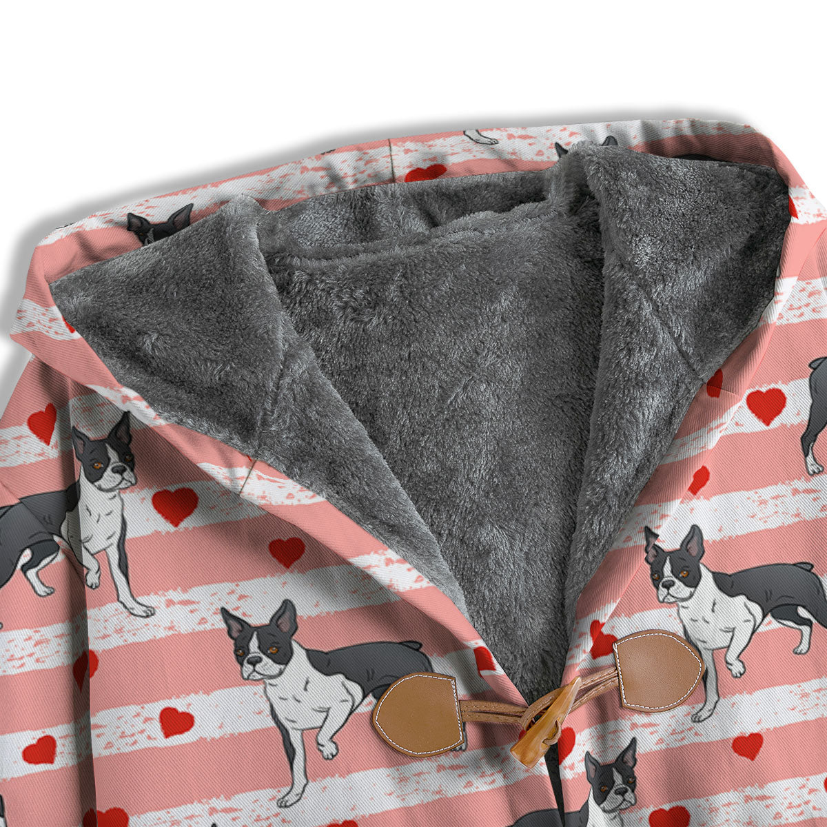 Heart And Boston Terrier Print Pattern Men's Windbreaker Jacket-grizzshop