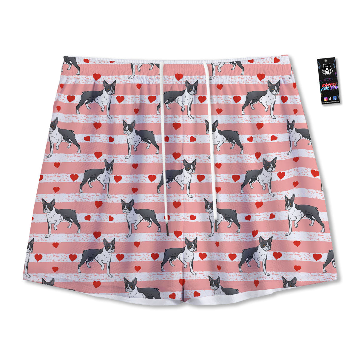 Glitter Texture Diamond Print Mesh Shorts