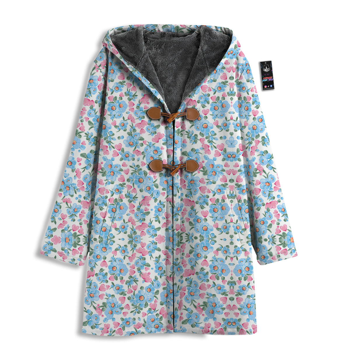 Heart And Flower Valentine's Day Print Pattern Men's Windbreaker Jacket-grizzshop