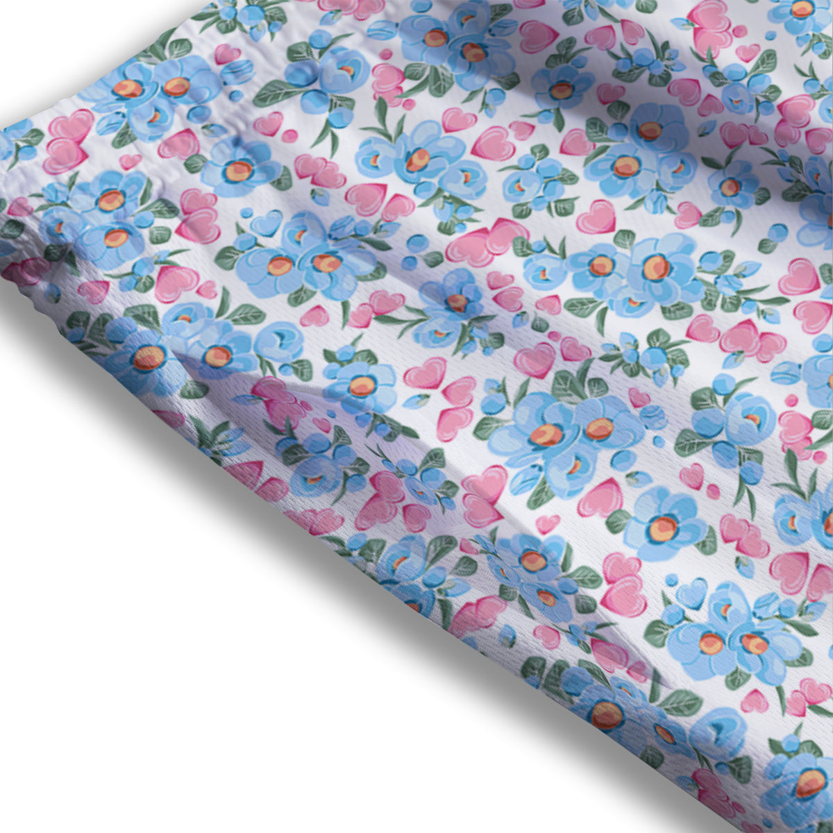 Heart And Flower Valentine's Day Print Pattern Mesh Shorts