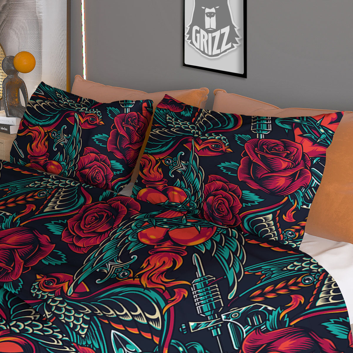 Hawaii Leaf Green Tropical Print Pattern Duvet Cover Bedding Set