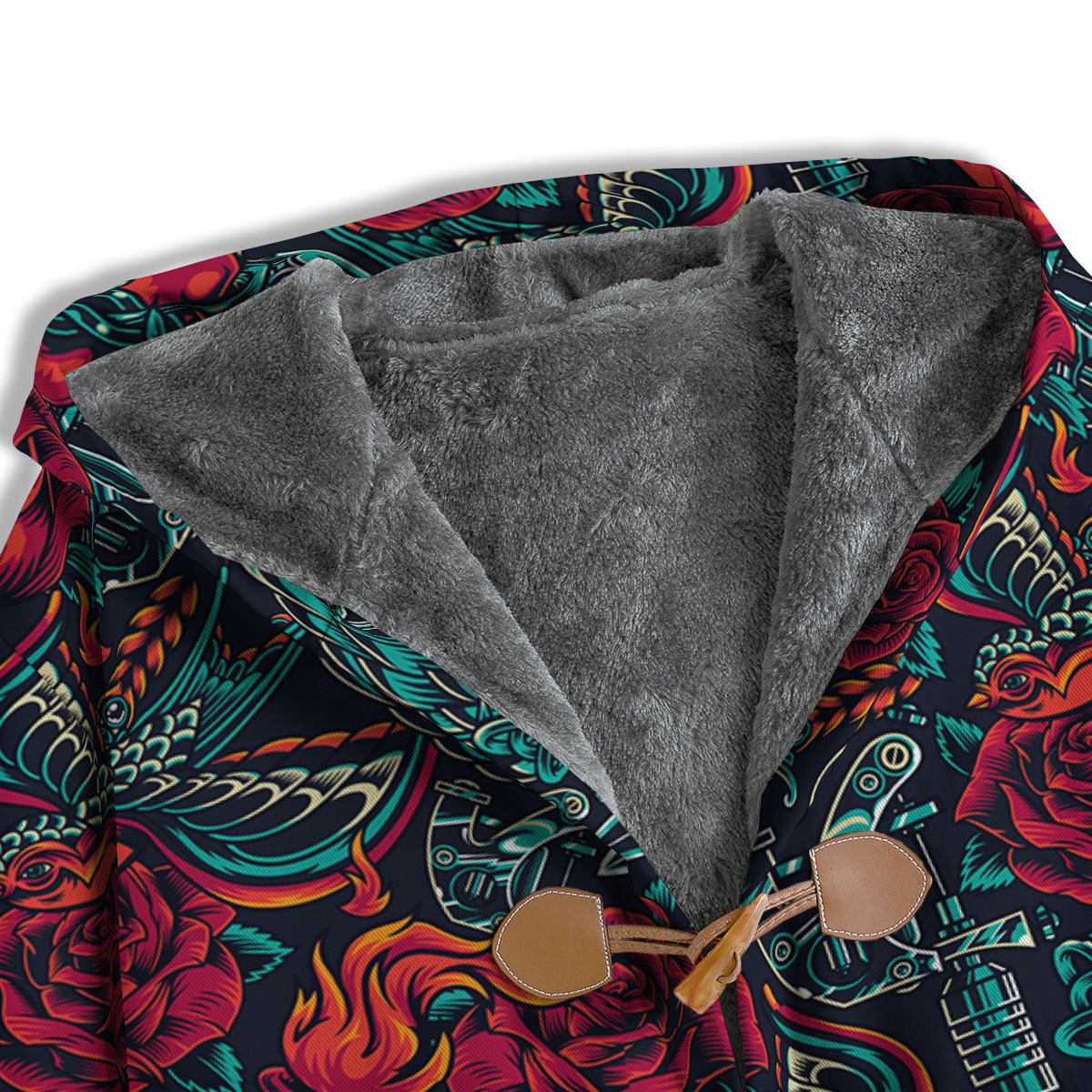 Heart And Rose Print Pattern Men's Windbreaker Jacket-grizzshop