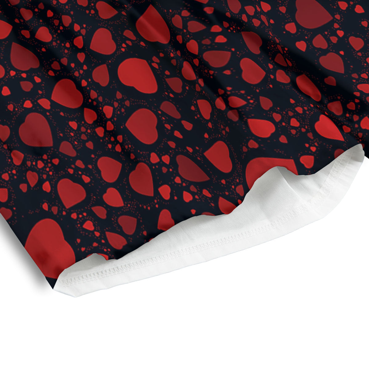 Heart Black And Red Print Pattern Men's Athletic Shorts