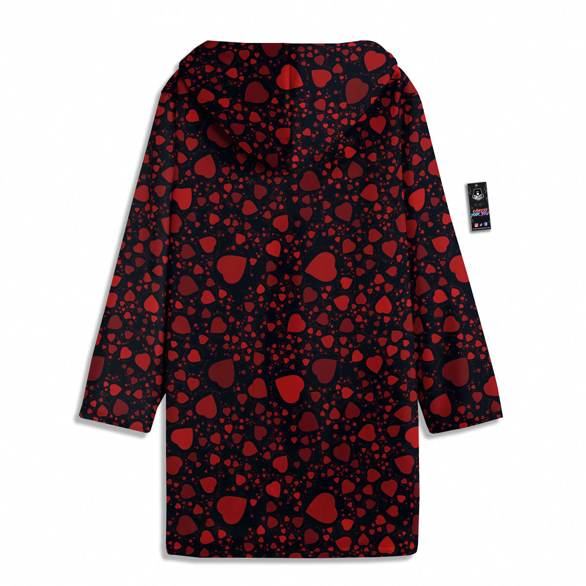 Heart Black And Red Print Pattern Men's Windbreaker Jacket-grizzshop
