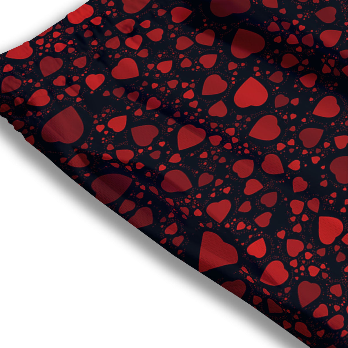Heart Black And Red Print Pattern Mesh Shorts