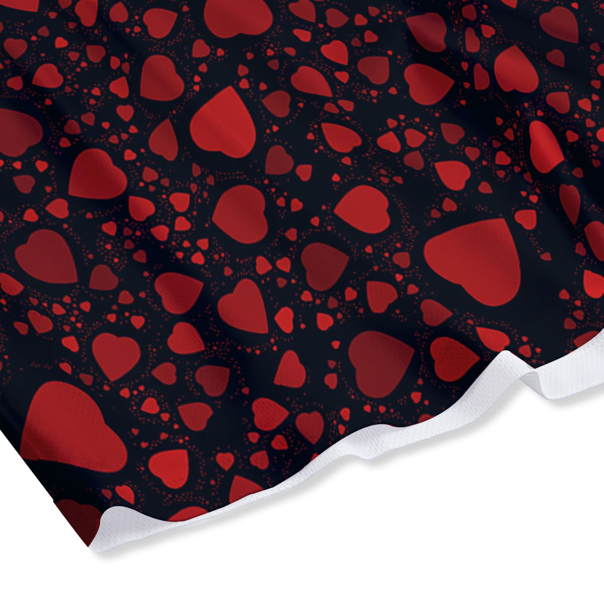 Heart Black And Red Print Pattern Mesh Shorts