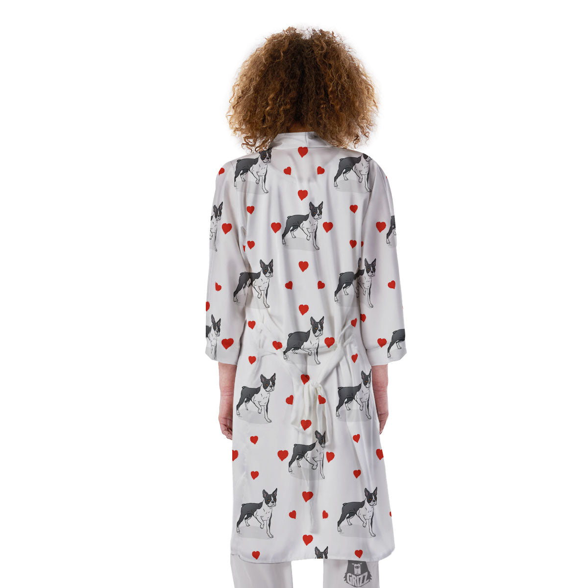 Heart Bull Terrier Print Pattern Kimono-grizzshop