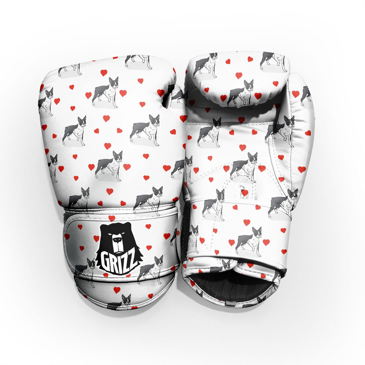 Heart Bull Terrier Print Pattern Pro Boxing Glove
