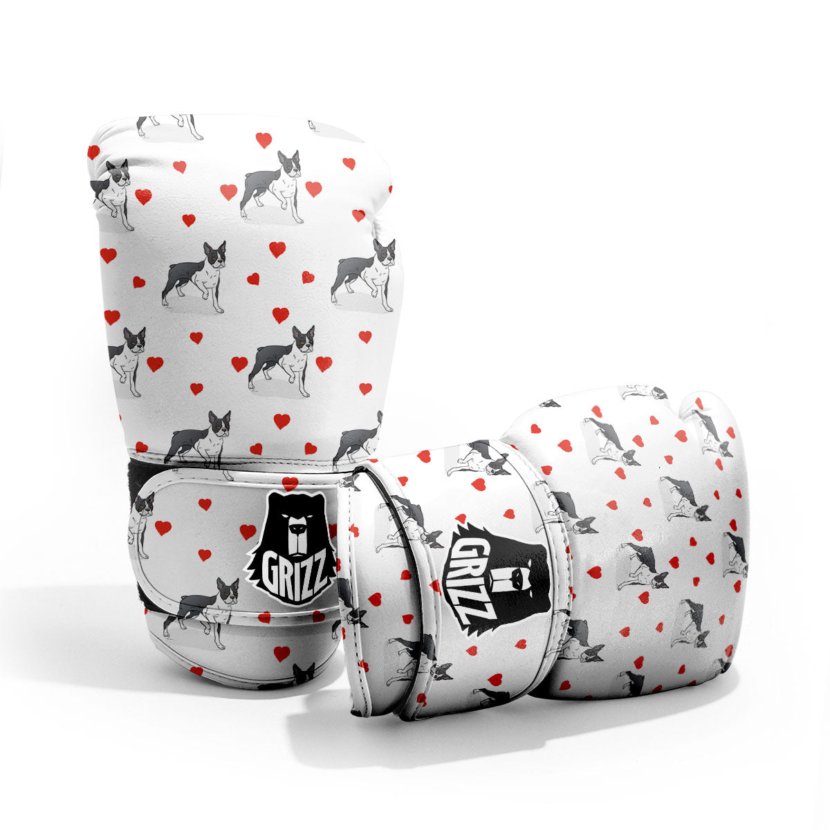 Heart Bull Terrier Print Pattern Pro Boxing Glove