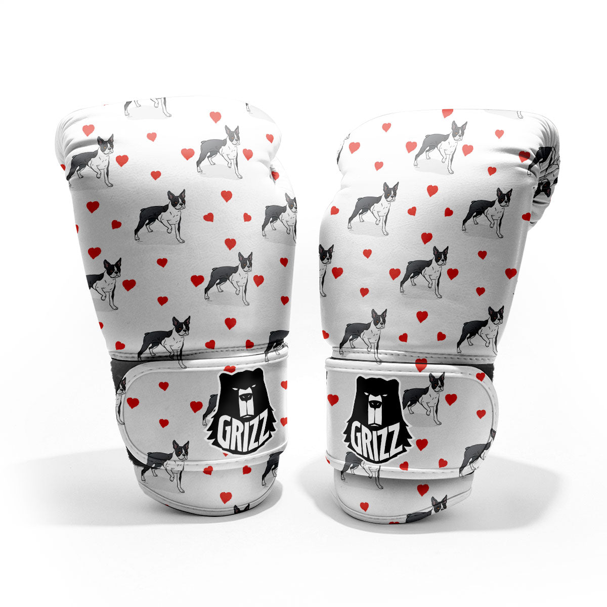 Heart Bull Terrier Print Pattern Pro Boxing Glove