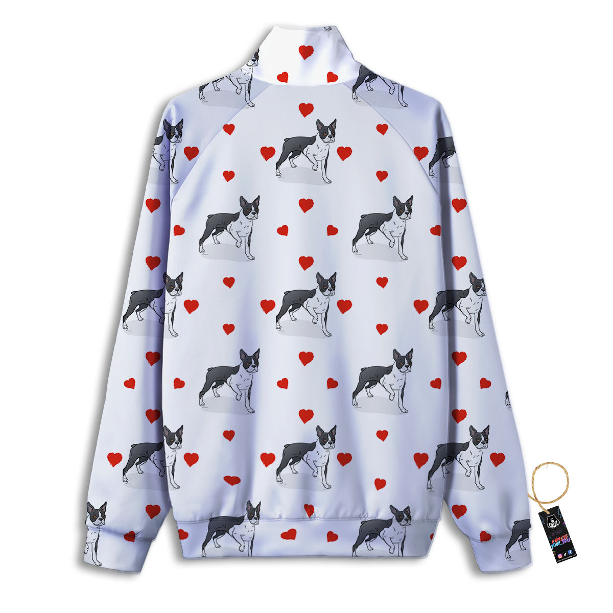Heart Bull Terrier Print Pattern Track Jacket-grizzshop