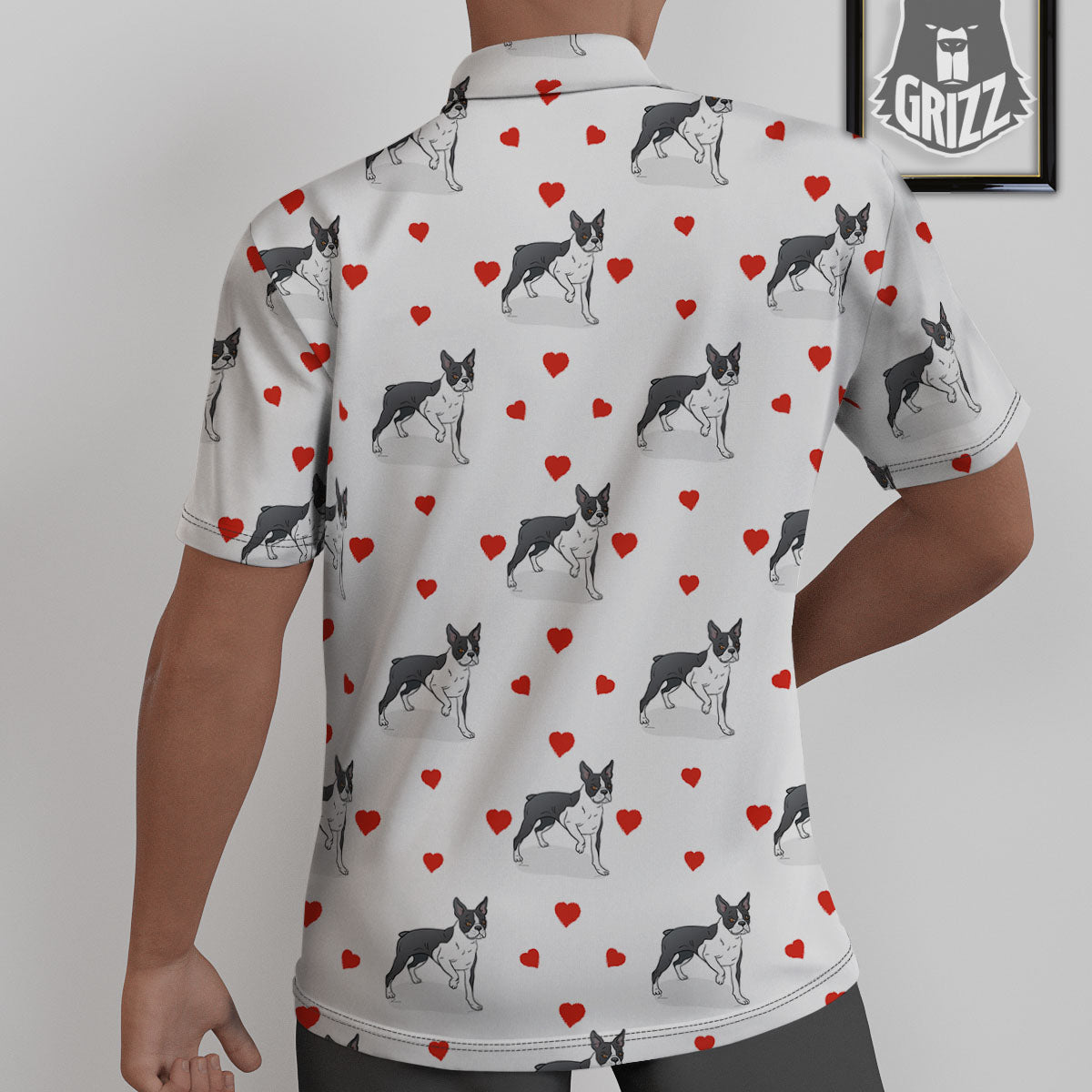 Heart Bull Terrier Print Pattern Untucked Shirts-grizzshop