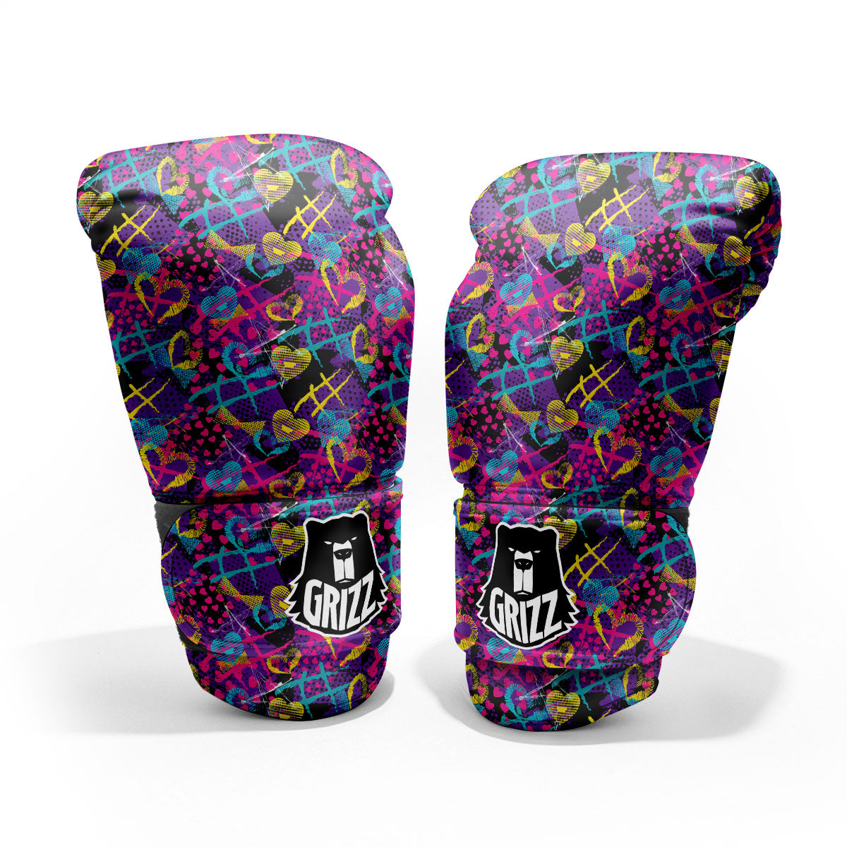 Heart Graffiti Print Pattern Pro Boxing Glove