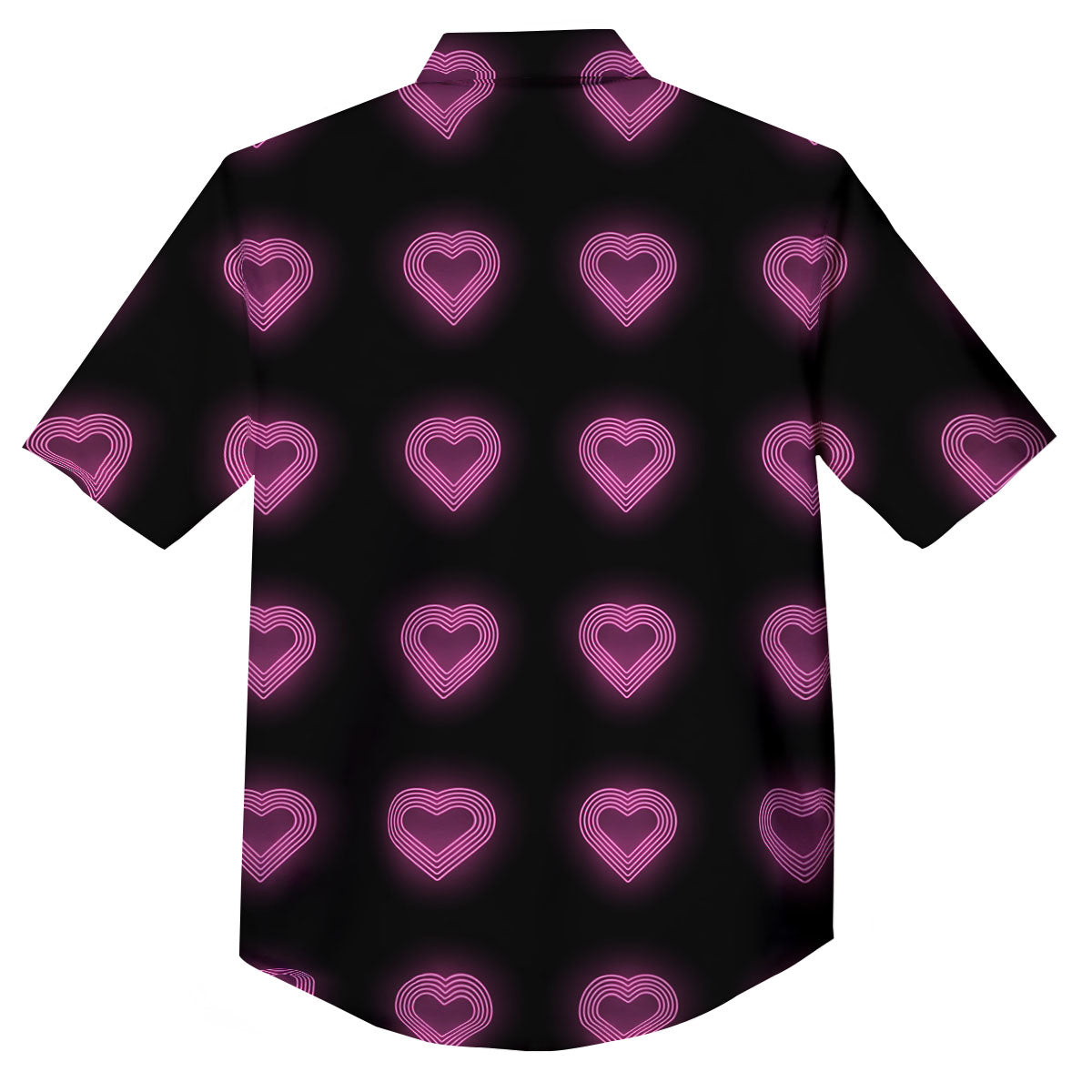 Heart Lights Print Pattern Button Up Shirt-grizzshop
