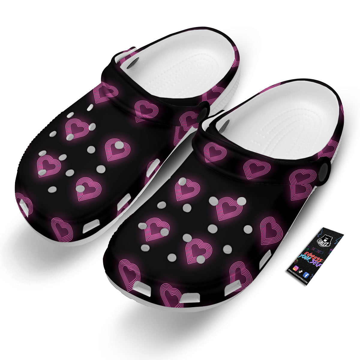 Heart Lights Print Pattern Clog-grizzshop