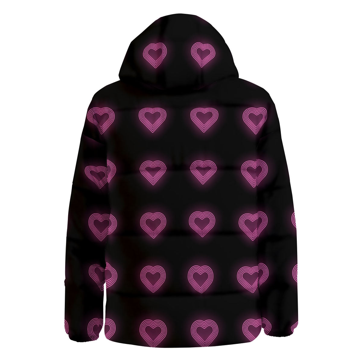 Heart Lights Print Pattern Down Jacket-grizzshop