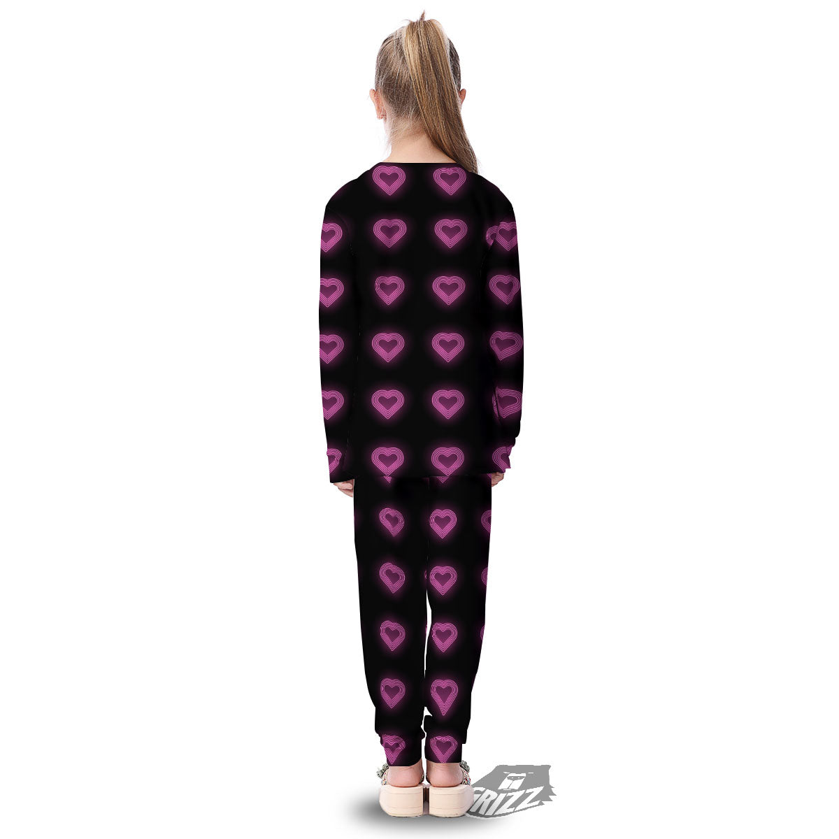 Heart Lights Print Pattern Kid's Pajamas-grizzshop