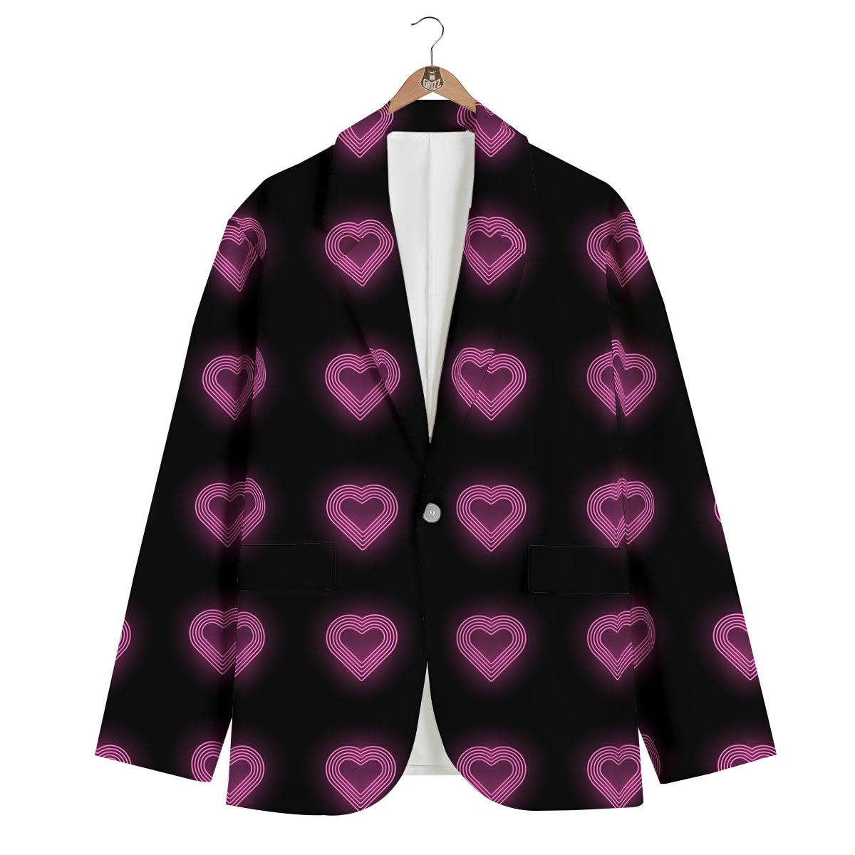 Heart Lights Print Pattern Men's Blazer-grizzshop